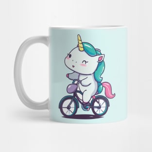 Unicorn on Bike Mug